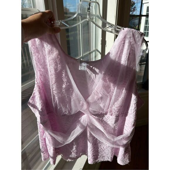 Plus Size Venus Mesh & Lace Overlay Top. Pink. Size 2X. New. - Picture 5 of 6